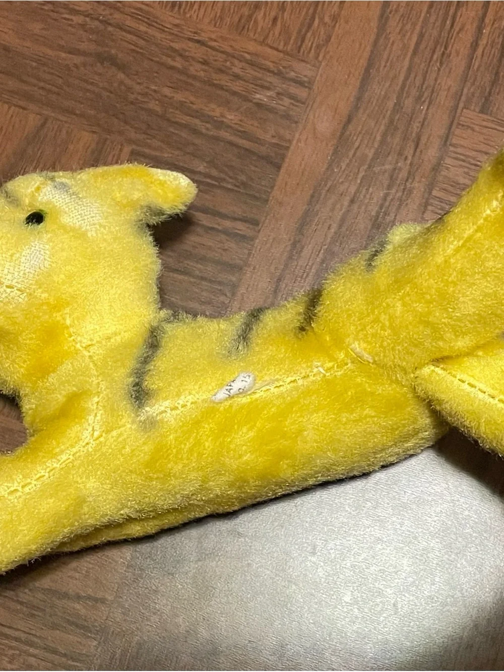 Vintage Small Yellow Tiger Stuffed Animal 50s/60s Carnival Prize